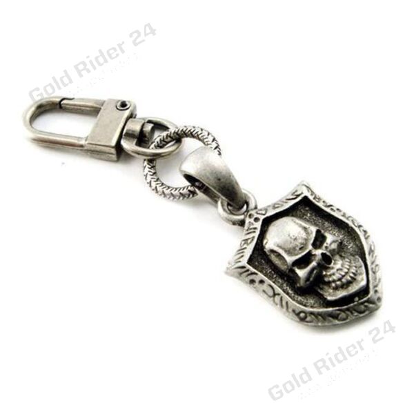 Porte-clé Skull-Bouclier argent